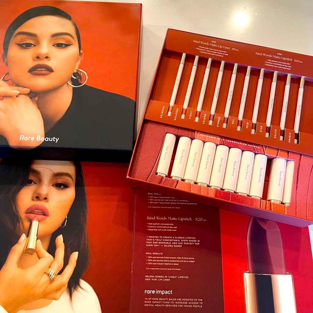 ISO SELENA GOMEZ PR BOX RAREBEAUTY AUTHENTIC MAKEUP LOT - NOT FOR SALE
